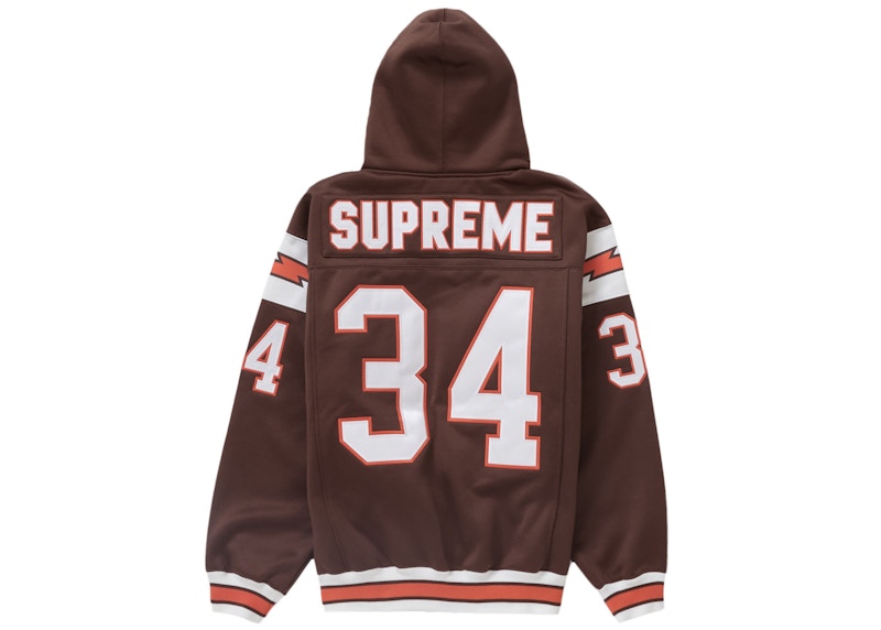 Supreme Football Zip Up Hooded Sweatshirt Brown 圖 2