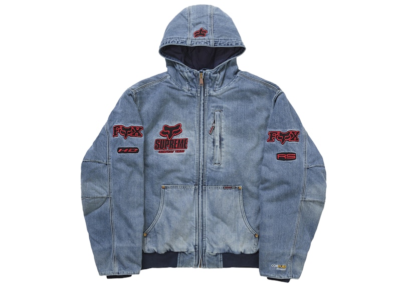 Supreme Fox Racing Hooded Work Jacket Denim