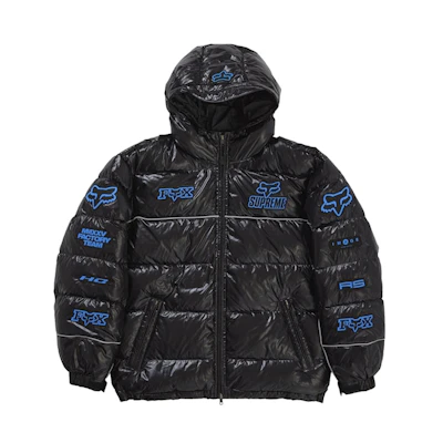 Supreme Fox Racing Shiny Down Puffer Jacket Black