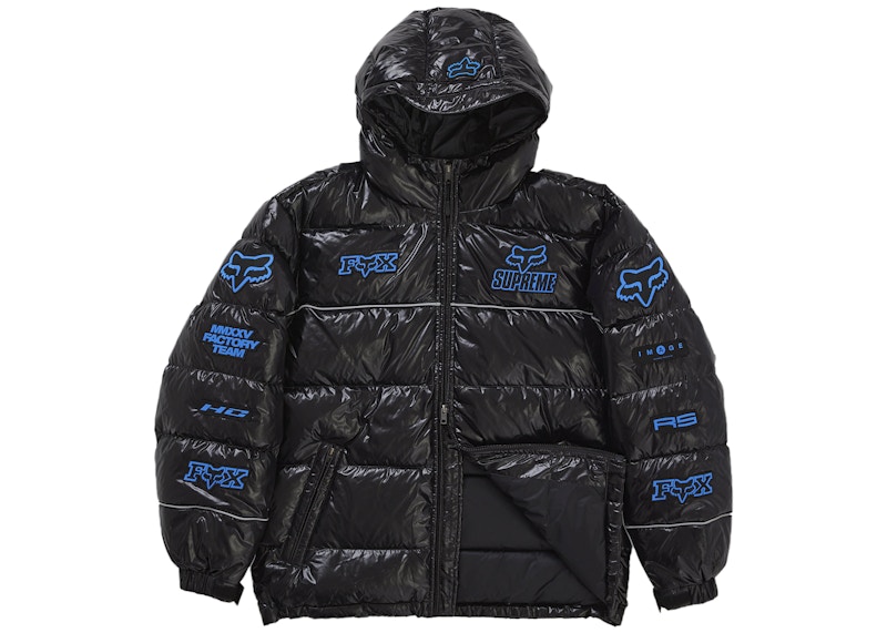 Order シュプリーム フォックスレーシング シャイニーダウンパファージャケット ブラック