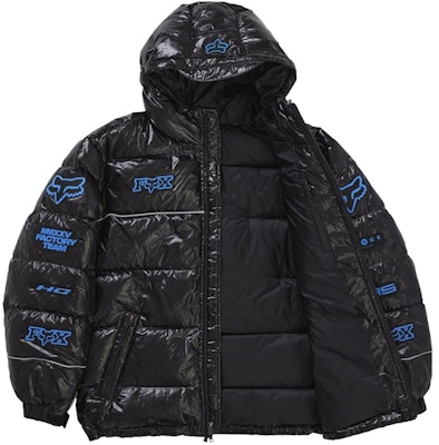 Supreme Fox Racing Shiny Down Puffer Jacket Black Lookbook Supreme Fox Racing Shiny Down Puffer Jacket Black