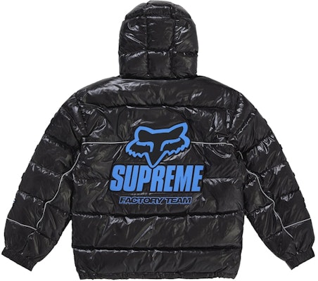 Supreme Fox Racing Shiny Down Puffer Jacket Black Shop Supreme Fox Racing Shiny Down Puffer Jacket Black