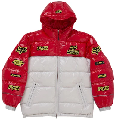 Supreme Fox Racing Jaket Puffer Shiny Down Putih Buy Supreme Fox Racing Jaket Puffer Shiny Down Putih