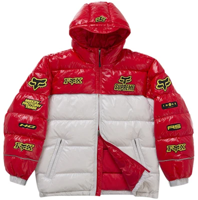 Supreme Fox Racing Jaket Puffer Shiny Down Putih Order Supreme Fox Racing Jaket Puffer Shiny Down Putih