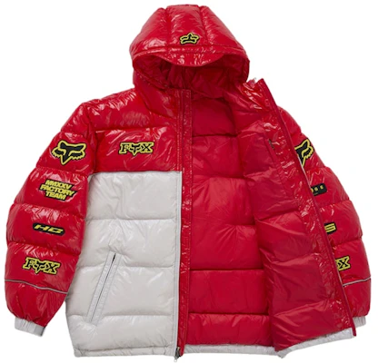 Supreme Fox Racing Jaket Puffer Shiny Down Putih Lookbook Supreme Fox Racing Jaket Puffer Shiny Down Putih