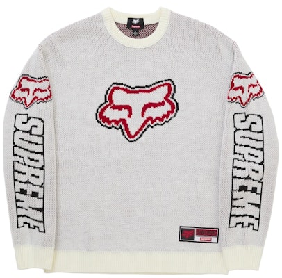 Supreme Fox Racing Sweater White Buy Supreme Fox Racing Sweater White
