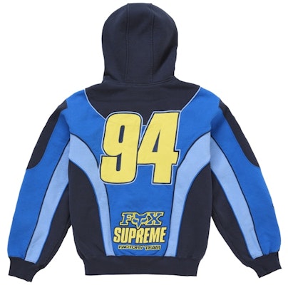 Supreme Fox Racing Zip Up Hooded Sweatshirt Blue Order Supreme Fox Racing Zip Up Hooded Sweatshirt Blue