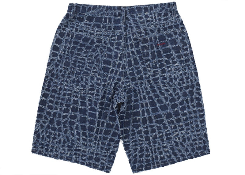 Supreme Frayed Croc Baggy Denim Short Indigo 圖 2