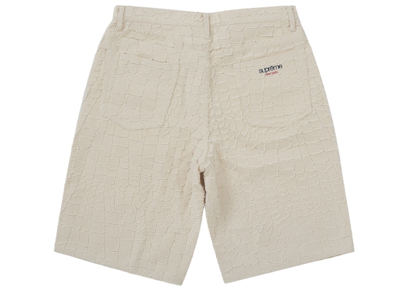 Supreme Frayed Croc Baggy Denim Short Natural 圖 2