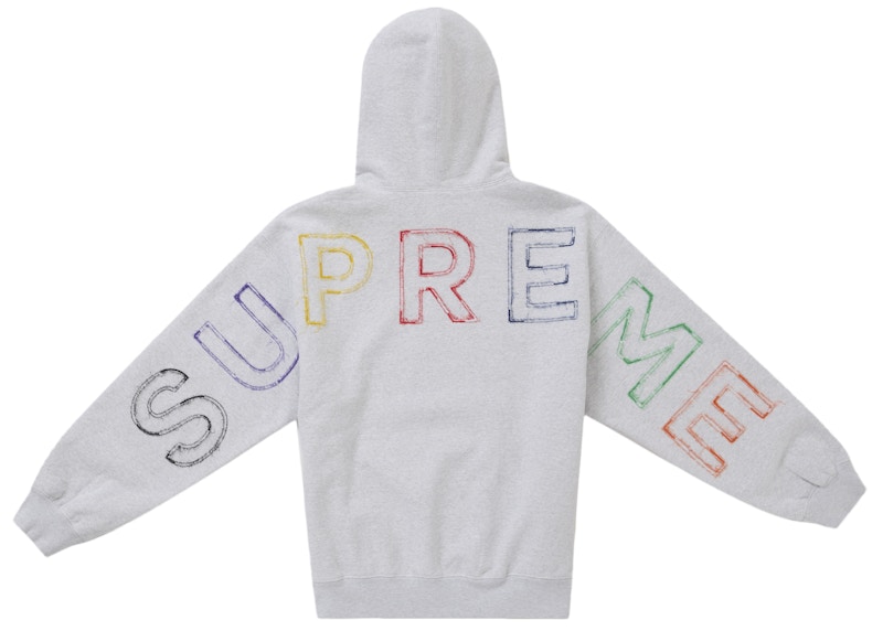 Supreme Frayed Hooded Sweatshirt Heather Grey 圖 2