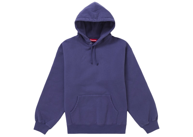 Supreme Frayed Hooded Sweatshirt Washed Navy