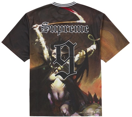 Supreme Frazetta Soccer Jersey Woman With Scythe Order Supreme Frazetta Soccer Jersey Woman With Scythe