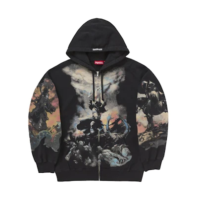 Supreme Frazetta Zip Up Hooded Sweatshirt Black