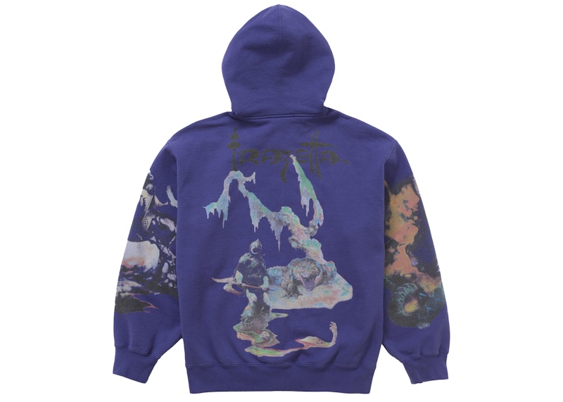 Order シュプリーム フラゼッタ ジップアップ フーディ スウェットシャツ ウォッシュドネイビー