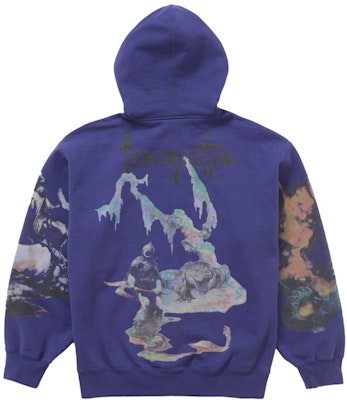 Supreme Frazetta Zip Up Hooded Sweatshirt Washed Navy Order Supreme Frazetta Zip Up Hooded Sweatshirt Washed Navy