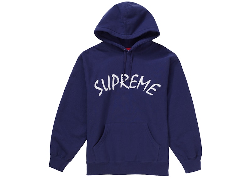 Buy Supreme FTP弧形连帽卫衣水洗海军蓝
