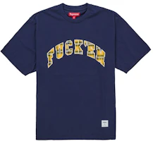 Supreme Fuck Em Plaid S/S Top Navy Supreme Fuck Em Plaid S/S Top Navy