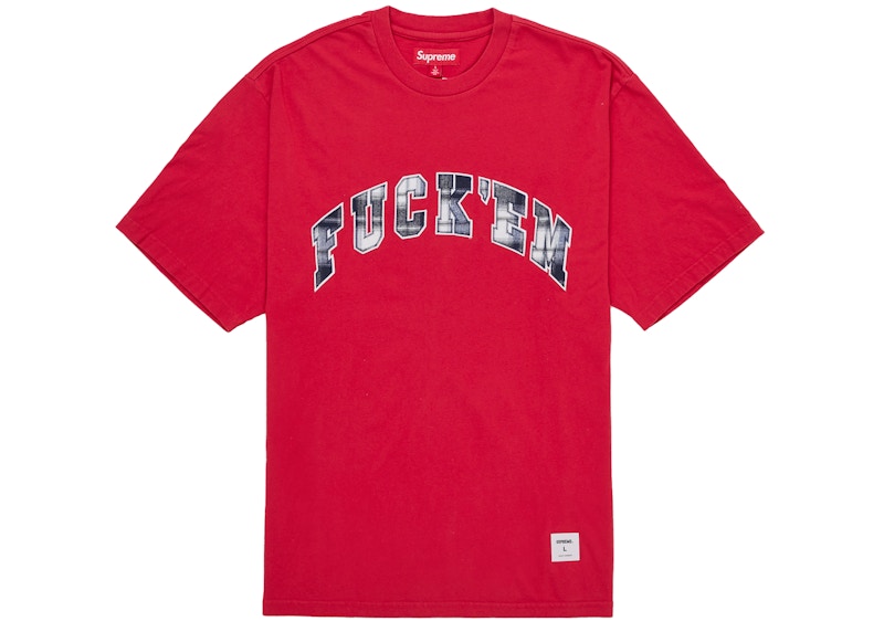 Supreme Fuck Em Plaid S/S Top Red