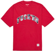 Supreme Fuck Em Plaid S/S Top Red Supreme Fuck Em Plaid S/S Top Red