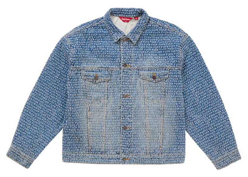 Supreme Fuck Stitch Denim Trucker Jacket Blue