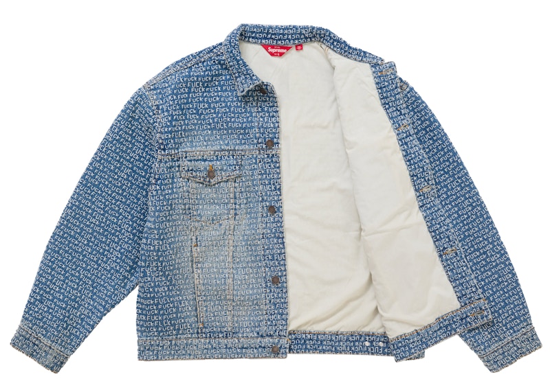 Order Supreme ファックステッチ デニム トラッカー ジャケット ブルー