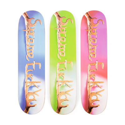 Supreme Fuck You Skateboard Deck Blue/Green/Pink Set