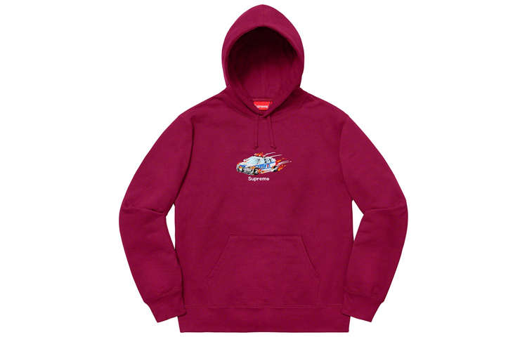 Supreme FW19 Week 5 Cop Car Hooded Sweatshirt Purple Red Unisex Streetwear Hoodie SUP-FW19-515