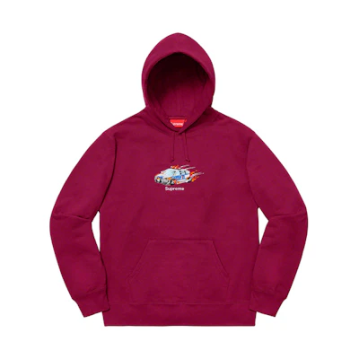Supreme FW19 Week 5 Cop Car Hooded Sweatshirt Purple Red Unisex Streetwear Hoodie SUP-FW19-515