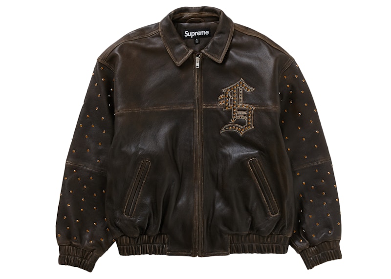 Supreme Gem Studded Leather Jacket Brown 圖 3