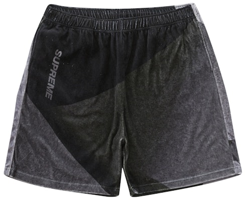 Supreme Geo Pantalón Corto de Terciopelo Negro Buy Supreme Geo Pantalón Corto de Terciopelo Negro