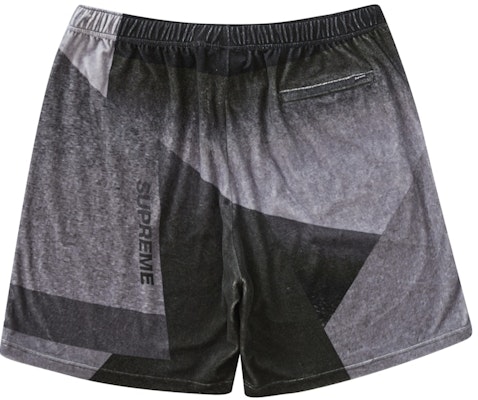 Supreme Geo Pantalón Corto de Terciopelo Negro Order Supreme Geo Pantalón Corto de Terciopelo Negro