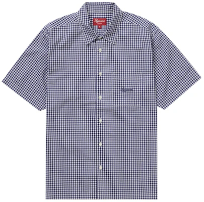 Supreme Gingham Kemeja Lengan Pendek Biru Dongker Buy Supreme Gingham Kemeja Lengan Pendek Biru Dongker