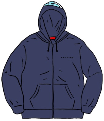 Supreme 地球圖案拉鍊連帽衫 深藍色 Buy Supreme 地球圖案拉鍊連帽衫 深藍色