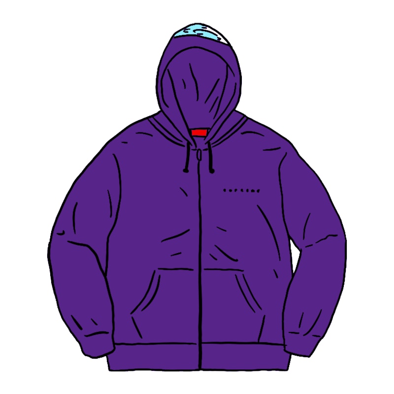Supreme Globe Zip Up Hooded Sweatshirt Purple