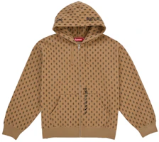 Supreme God Over Money Zip Up Hooded Sweatshirt Brown Supreme God Over Money Zip Up Hooded Sweatshirt Brown