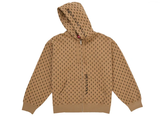 Supreme God Over Money Zip Up Hooded Sweatshirt Brown Lookbook Supreme God Over Money Zip Up Hooded Sweatshirt Brown