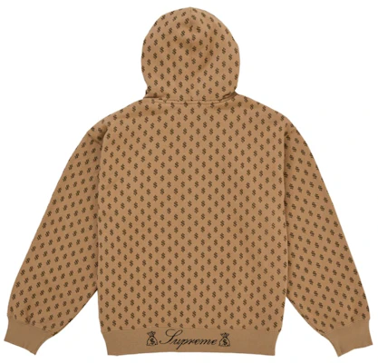 Supreme God Over Money Zip Up Hooded Sweatshirt Brown Shop Supreme God Over Money Zip Up Hooded Sweatshirt Brown