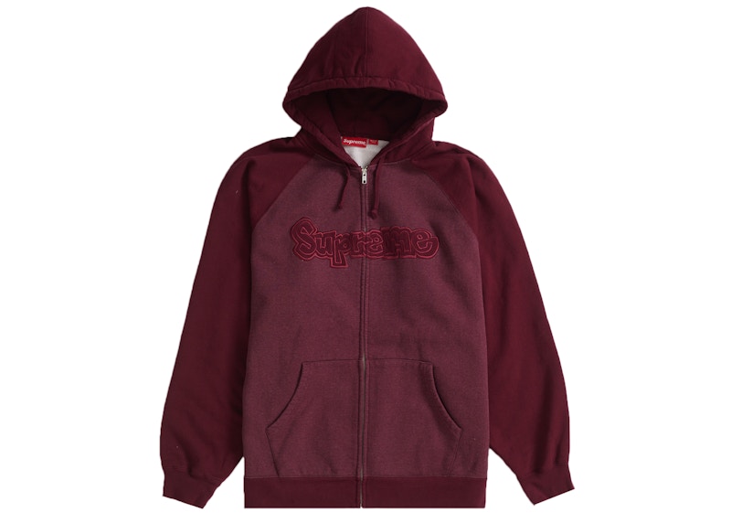 Supreme Gonz Appliqué Zip Up Hooded Sweatshirt Burgundy