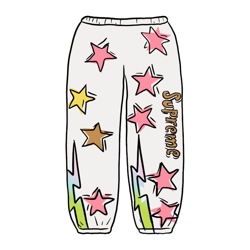 Buy Supreme Gonz Stars Pantalón Deportivo Blanco.