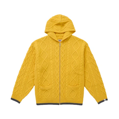 Supreme GOODENOUGH Zip Up Hooded Sweater Yellow