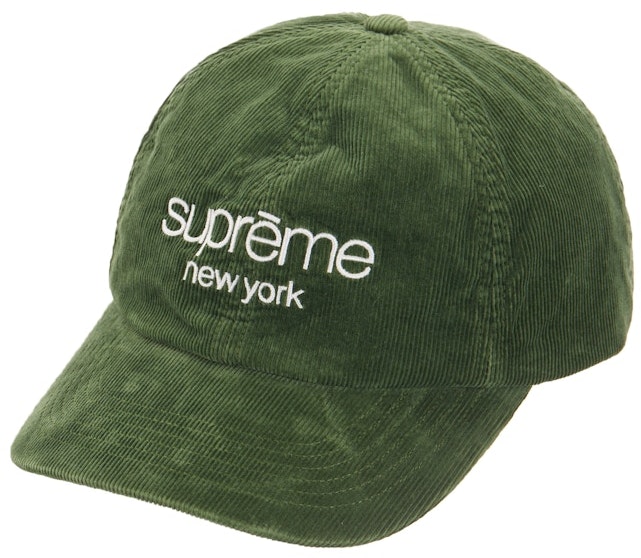 supreme-gore-tex-corduroy-classic-logo-6-panel-green