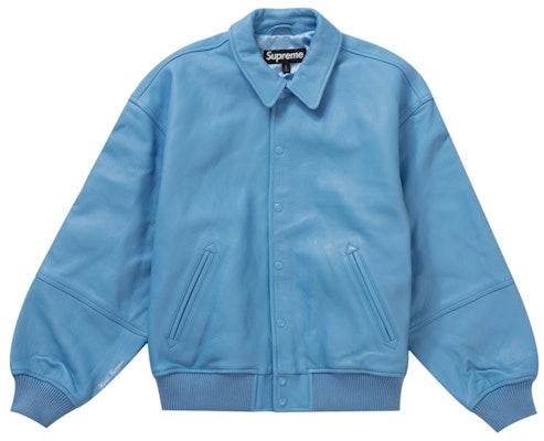 Supreme Gore-Tex Infinium WINDSTOPPER 皮革棒球外套 淺藍色 Buy Supreme Gore-Tex Infinium WINDSTOPPER 皮革棒球外套 淺藍色