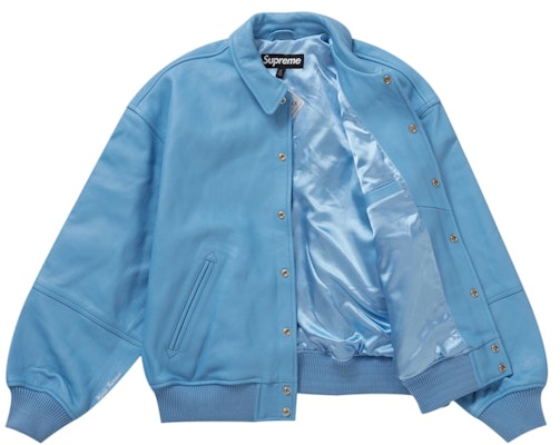 Supreme Gore-Tex Infinium WINDSTOPPER 皮革棒球外套 淺藍色 Order Supreme Gore-Tex Infinium WINDSTOPPER 皮革棒球外套 淺藍色