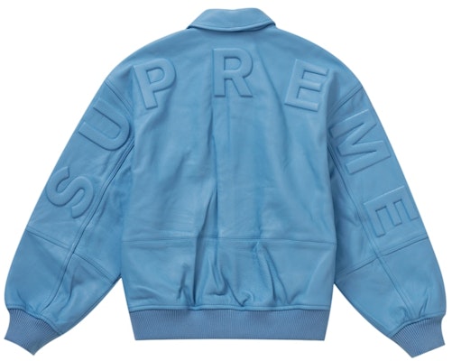 Supreme Gore-Tex Infinium WINDSTOPPER 皮革棒球外套 淺藍色 Lookbook Supreme Gore-Tex Infinium WINDSTOPPER 皮革棒球外套 淺藍色