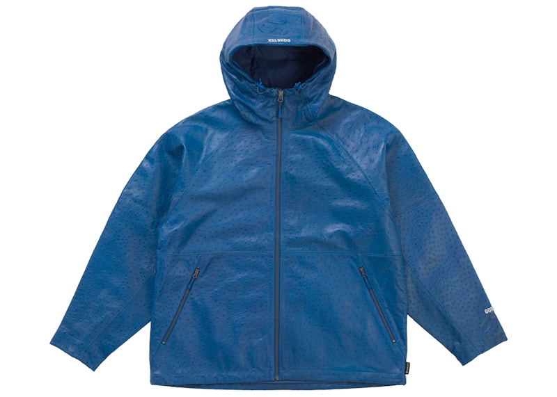 Supreme GORE-TEX Ostrich Embosssed Leather Jacket Blue