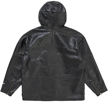 Supreme Jaket Kulit GORE-TEX Motif Burung Unta Hitam Lookbook Supreme Jaket Kulit GORE-TEX Motif Burung Unta Hitam