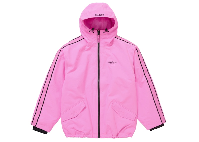 Supreme GORE-TEX Stripe Hooded Jacket Fluorescent Pink