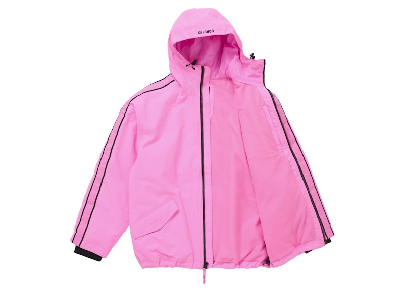 Order Supreme GORE-TEX 條紋連帽外套 螢光粉紅色