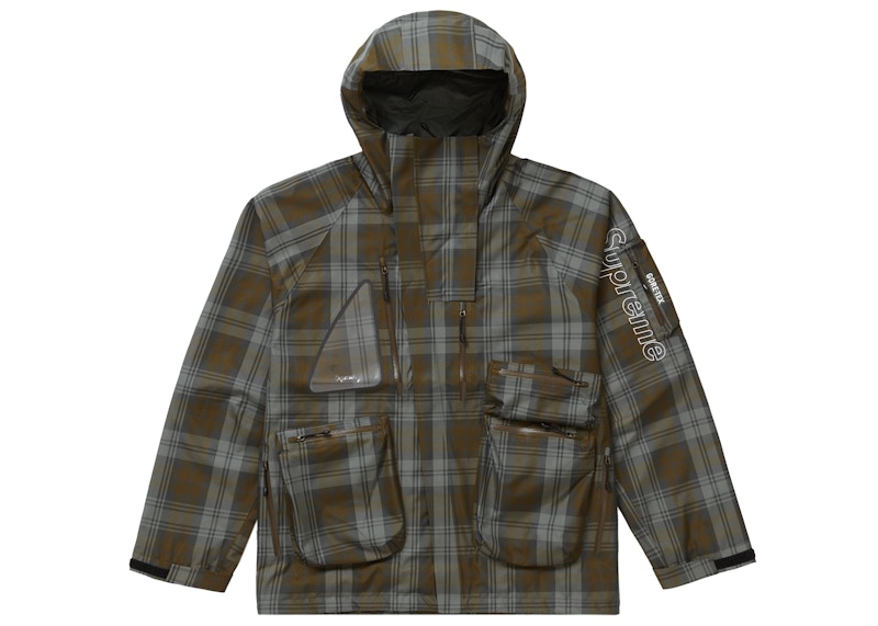 Buy Supreme GORE-TEX Tech Shell Jaket Olive Plaid