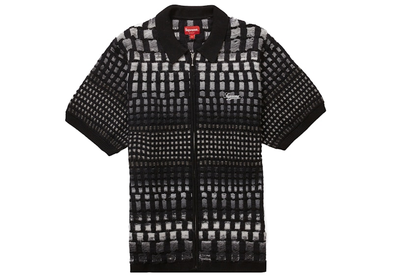 Buy Supreme Currency Jacquard Zip L/S Polo Black - Novelship